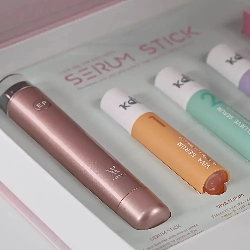 INCELLA Korean skincare device set with three targeted facial serum cartridges